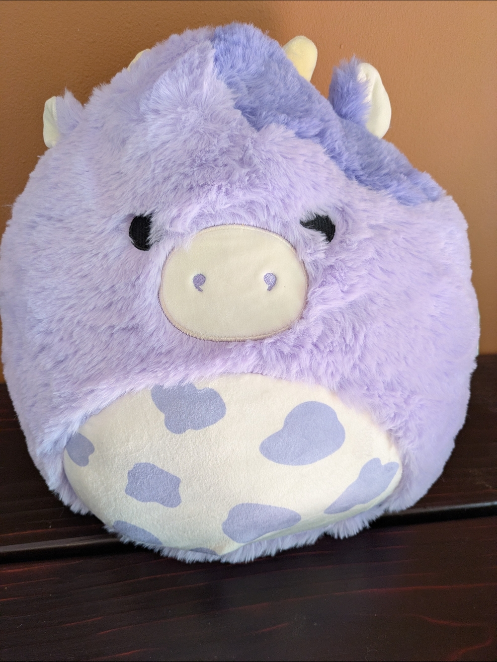 Bubba14" Lavender Plush Cow Squishmallow-Style Pillow